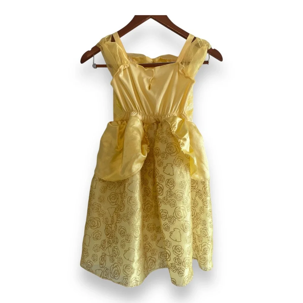 Disney Princess Belle Costume Dress Yellow Beauty and the Beast Girls Size 4-6